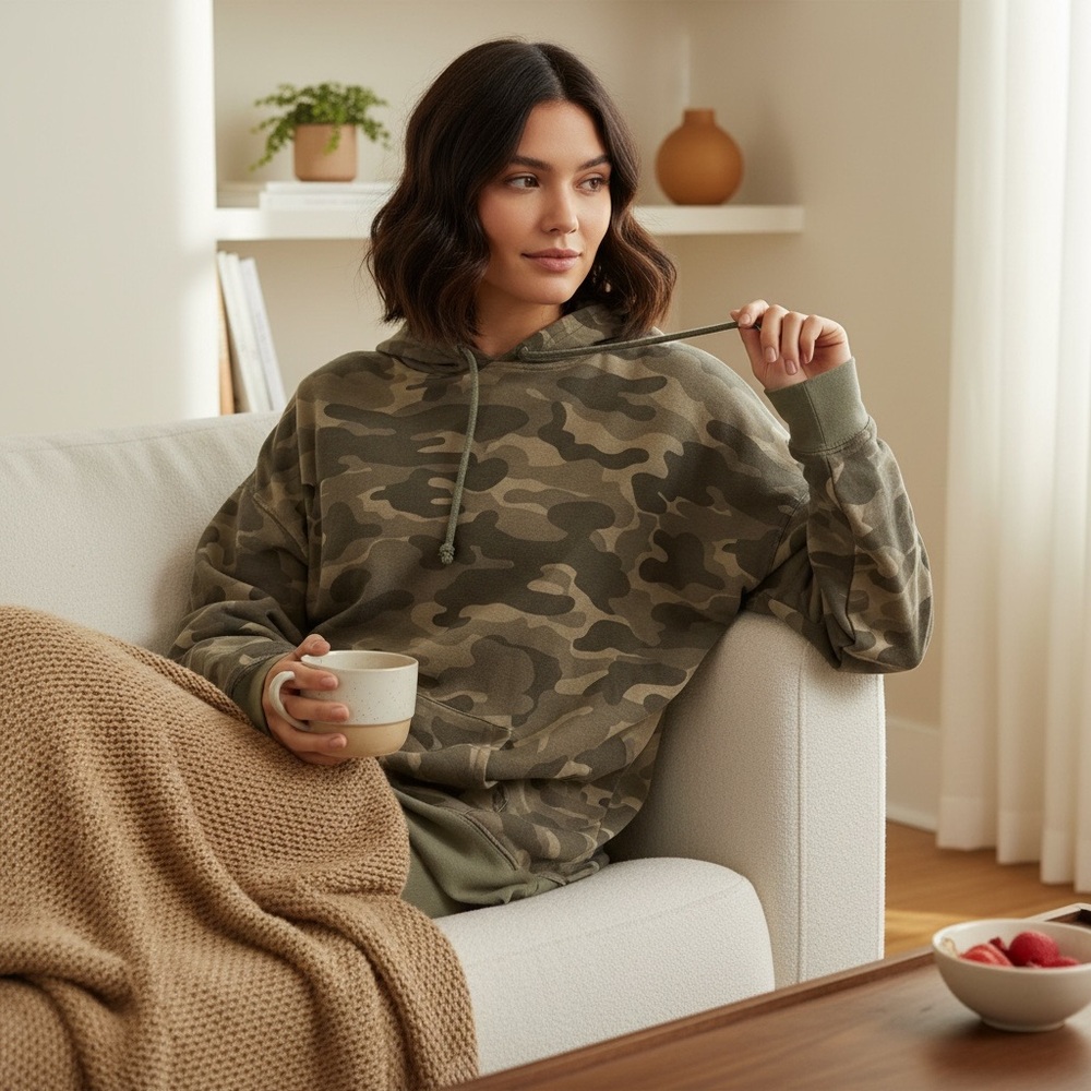 Style & Co. Camouflage Hoodie with Drawstring